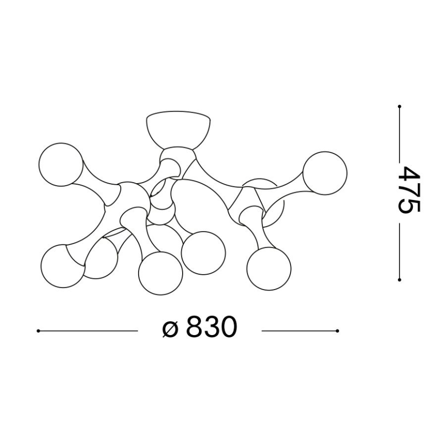 Ideal Lux - Kiinteä LED-kattokruunu NODINO 9xG9/3W/230V valkoinen