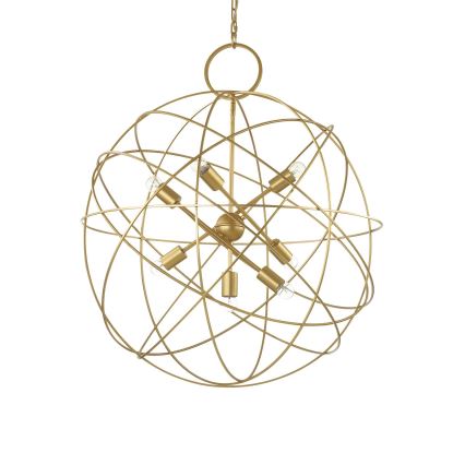 Ideal Lux - Ketjulla roikkuva kattokruunu KONSE 7xE27/60W/230V, halkaisija 80 cm, kultainen