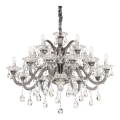 Ideal Lux - Kristalli-ketjukattokruunu COLOSSAL 15xE14/40W/230V halkaisija 95 cm harmaa/kiiltävä kromi