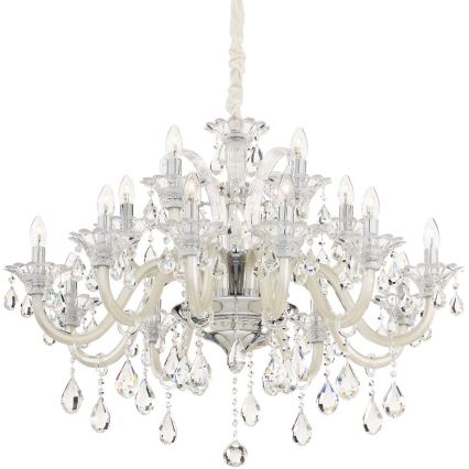 Ideal Lux - Kristalli-ketjukattokruunu COLOSSAL 15xE14/40W/230V halkaisija 95 cm kerma/kiiltävä kromi