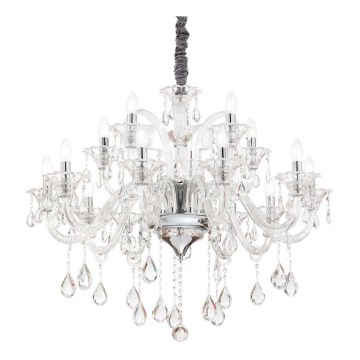 Ideal Lux - Kristalli-ketjukattokruunu COLOSSAL 15xE14/40W/230V halkaisija 95 cm läpinäkyvä/kiiltävä kromi