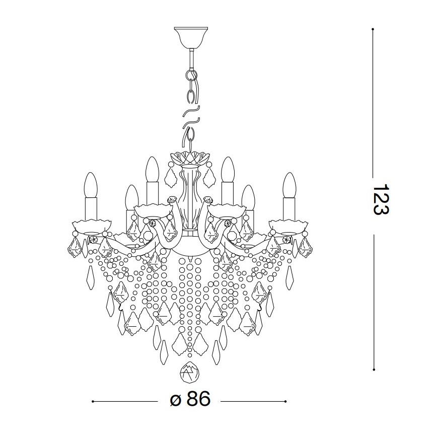 Ideal Lux - Kristalli-ketjukattokruunu FLORIAN 18xE14/40W/230V halkaisija 86 cm kulta