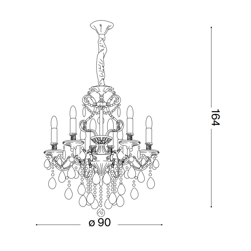 Ideal Lux - Kristalli-ketjukattokruunu GIOCONDA 12xE14/40W/230V halkaisija 90 cm kulta