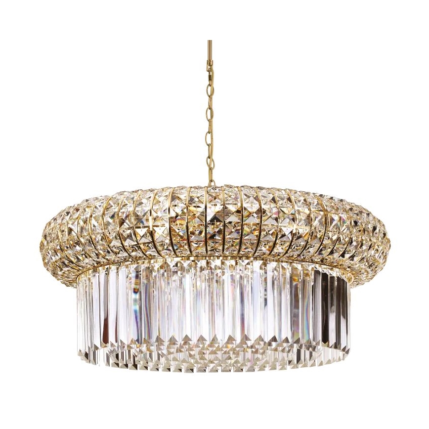 Ideal Lux - Kristalli-ketjukattokruunu NABUCCO 16xE14/40W/230V halkaisija 70 cm kulta