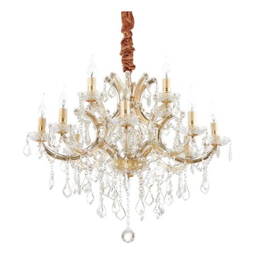 Ideal Lux - Kristalli-ketjukattokruunu NAPOLEON 12xE14/40W/230V halkaisija 74 cm kulta