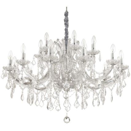 Ideal Lux - Kristalli-ketjukattokruunu NAPOLEON 18xE14/40W/230V halkaisija 96 cm kiiltävä kromi