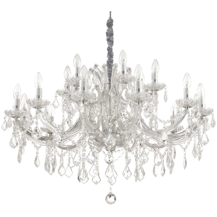 Ideal Lux - Kristalli-ketjukattokruunu NAPOLEON 18xE14/40W/230V halkaisija 96 cm kiiltävä kromi