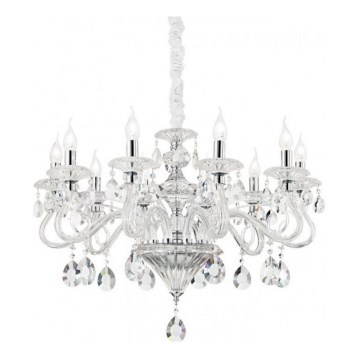 Ideal Lux - Kristalli-ketjukattokruunu NEGRESCO 8xE14/28W/230V halkaisija 73,5 cm läpinäkyvä