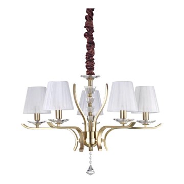 Ideal Lux - Kristalli-ketjukattokruunu PEGASO 5xE14/28W/230V halkaisija 72 cm kulta