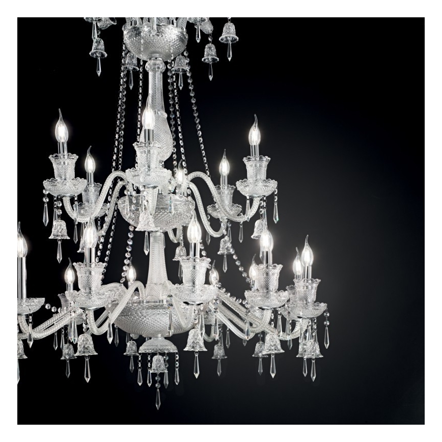 Ideal Lux - Kristalli-ketjukattokruunu REDENTORE 18xE14/40W/230V halkaisija 102 cm läpinäkyvä