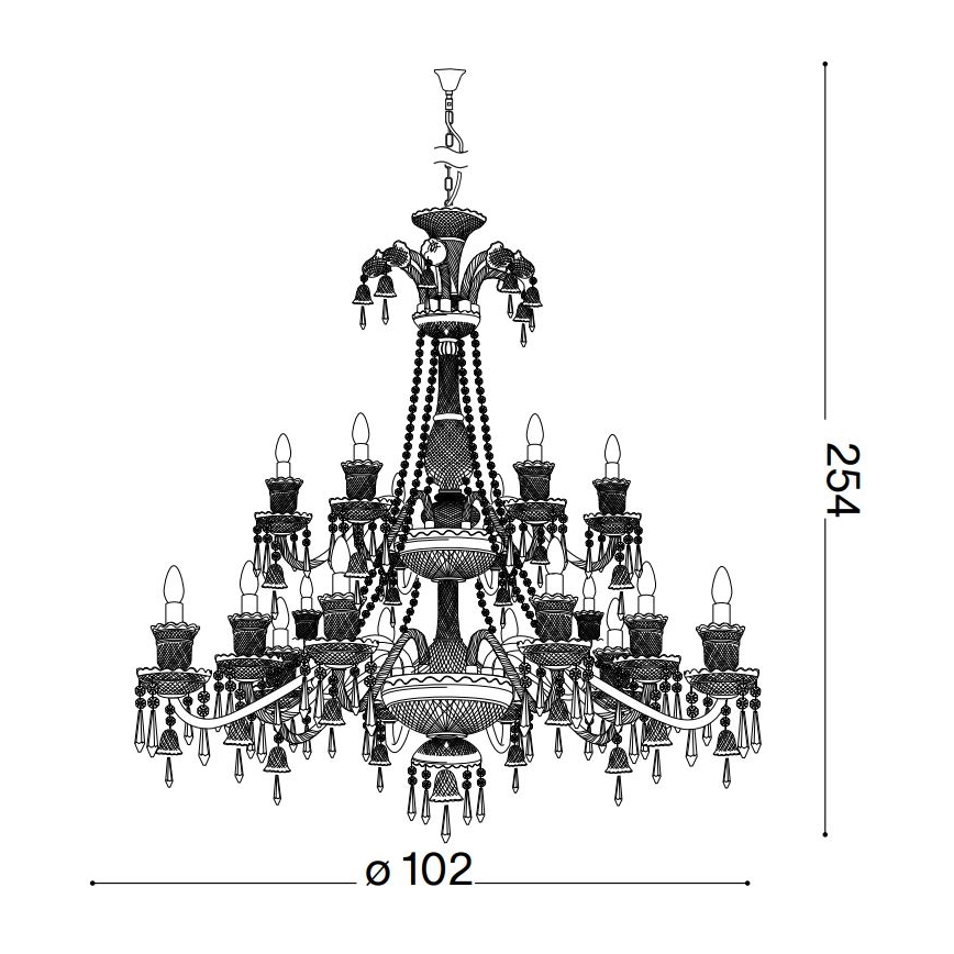 Ideal Lux - Kristalli-ketjukattokruunu REDENTORE 18xE14/40W/230V halkaisija 102 cm läpinäkyvä