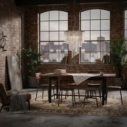 Ideal Lux - Kristallikruunu johdossa CARLTON 12xE14/40W/230V halkaisija 50 cm kiiltävä kromi