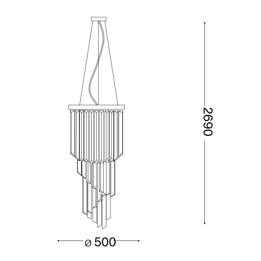 Ideal Lux - Kristallikruunu johdossa CARLTON 12xE14/40W/230V halkaisija 50 cm kulta