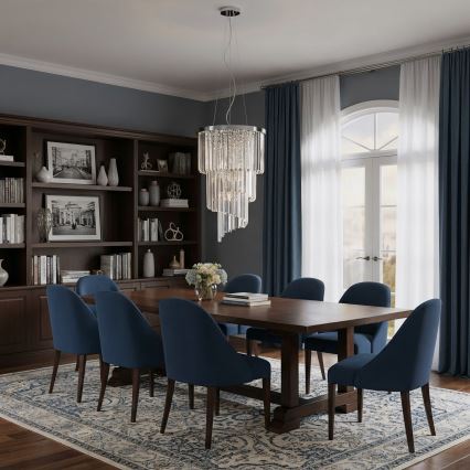 Ideal Lux - Kristallikruunu johdossa CARLTON 8xE14/40W/230V halkaisija 40 cm kiiltävä kromi