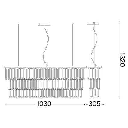 Ideal Lux - Kristallikruunu johdossa MARTINEZ 8xE14/40W/230V