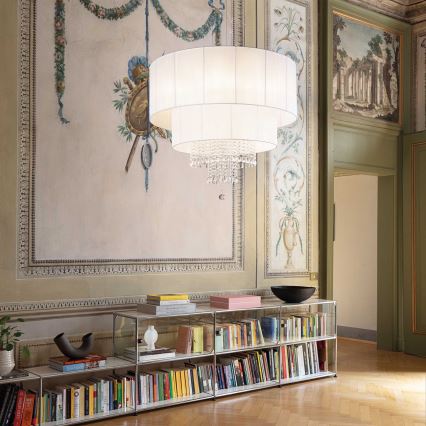 Ideal Lux - Kristallikruunu johdossa OPERA 10xE27/60W/230V halkaisija 90 cm valkoinen