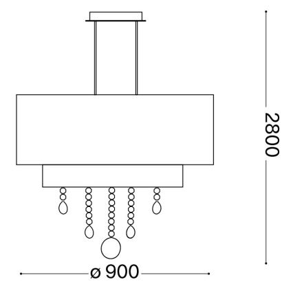 Ideal Lux - Kristallikruunu johdossa OPERA 10xE27/60W/230V halkaisija 90 cm valkoinen