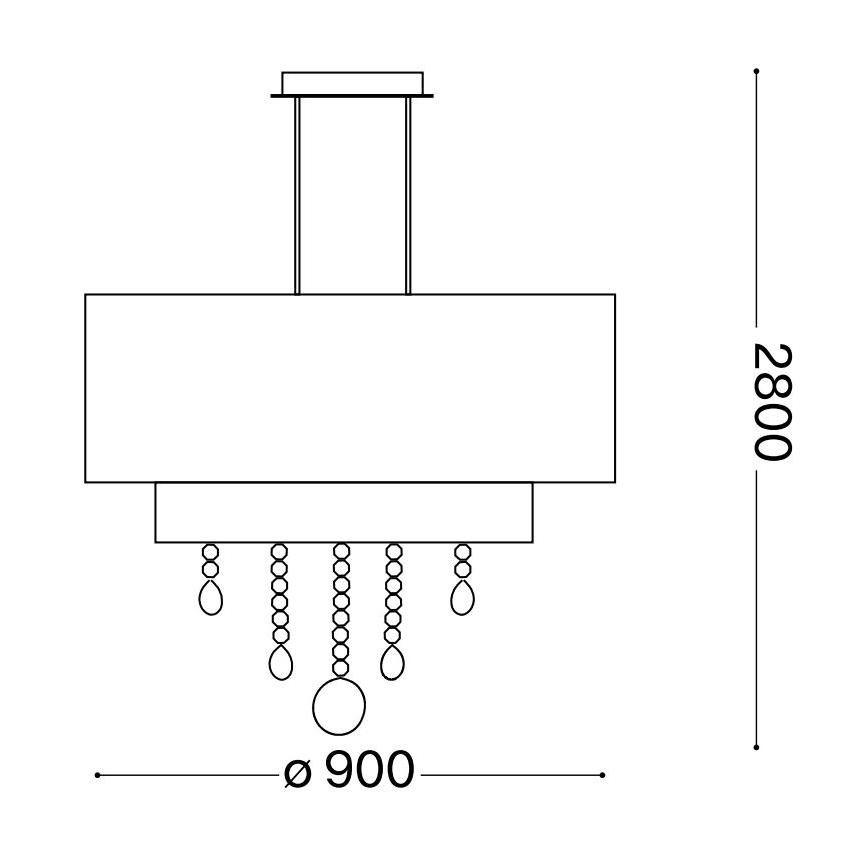 Ideal Lux - Kristallikruunu johdossa OPERA 10xE27/60W/230V halkaisija 90 cm valkoinen