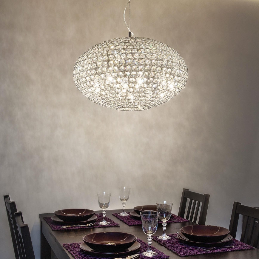 Ideal Lux - Kristallikruunu johdossa ORION 12xE14/40W/230V halkaisija 60 cm hopea