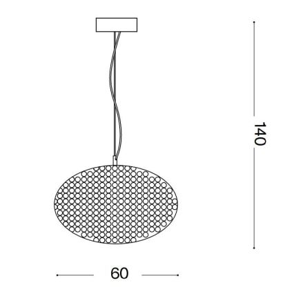 Ideal Lux - Kristallikruunu johdossa ORION 12xE14/40W/230V halkaisija 60 cm hopea