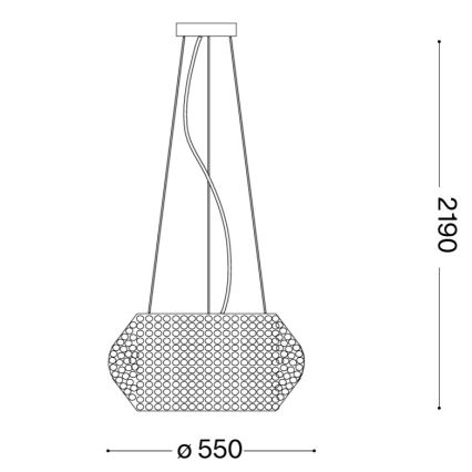 Ideal Lux - Kristallikruunu johdossa PASHA 10xE14/40W/230V halkaisija 55 cm kulta