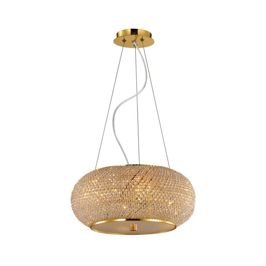 Ideal Lux - Kristallikruunu johdossa PASHA 10xE14/40W/230V halkaisija 55 cm kulta