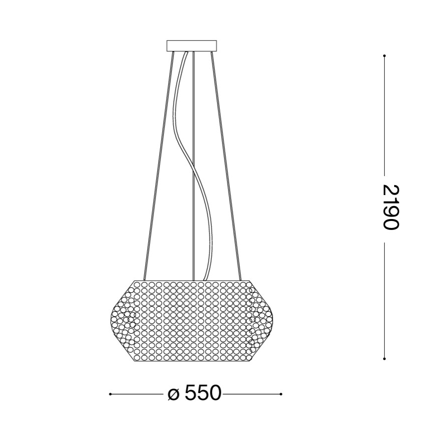 Ideal Lux - Kristallikruunu johdossa PASHA 10xE14/40W/230V halkaisija 55 cm kulta
