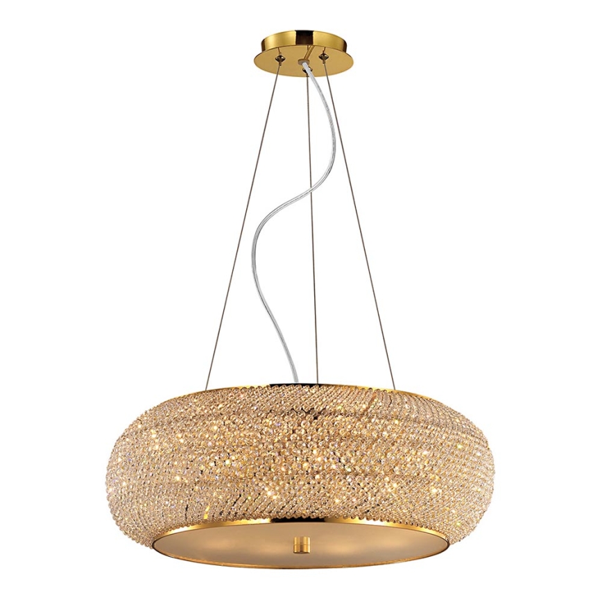 Ideal Lux - Kristallikruunu johdossa PASHA 14xE14/40W/230V halkaisija 65 cm kulta