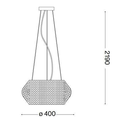 Ideal Lux - Kristallikruunu johdossa PASHA 6xE14/40W/230V halkaisija 40 cm kulta