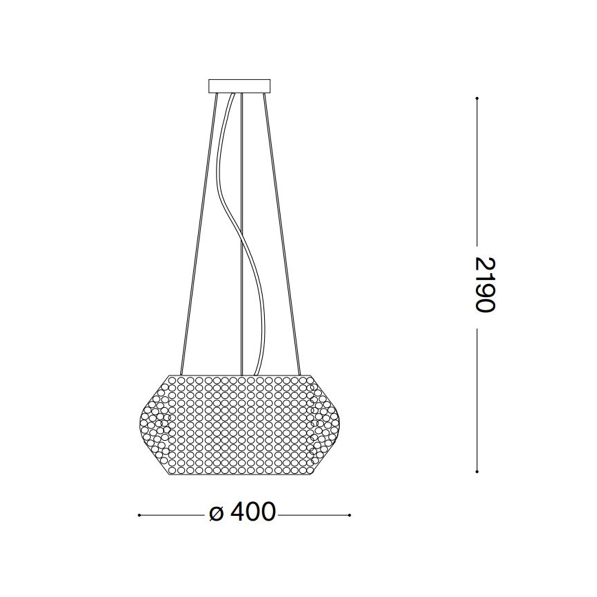 Ideal Lux - Kristallikruunu johdossa PASHA 6xE14/40W/230V halkaisija 40 cm kulta