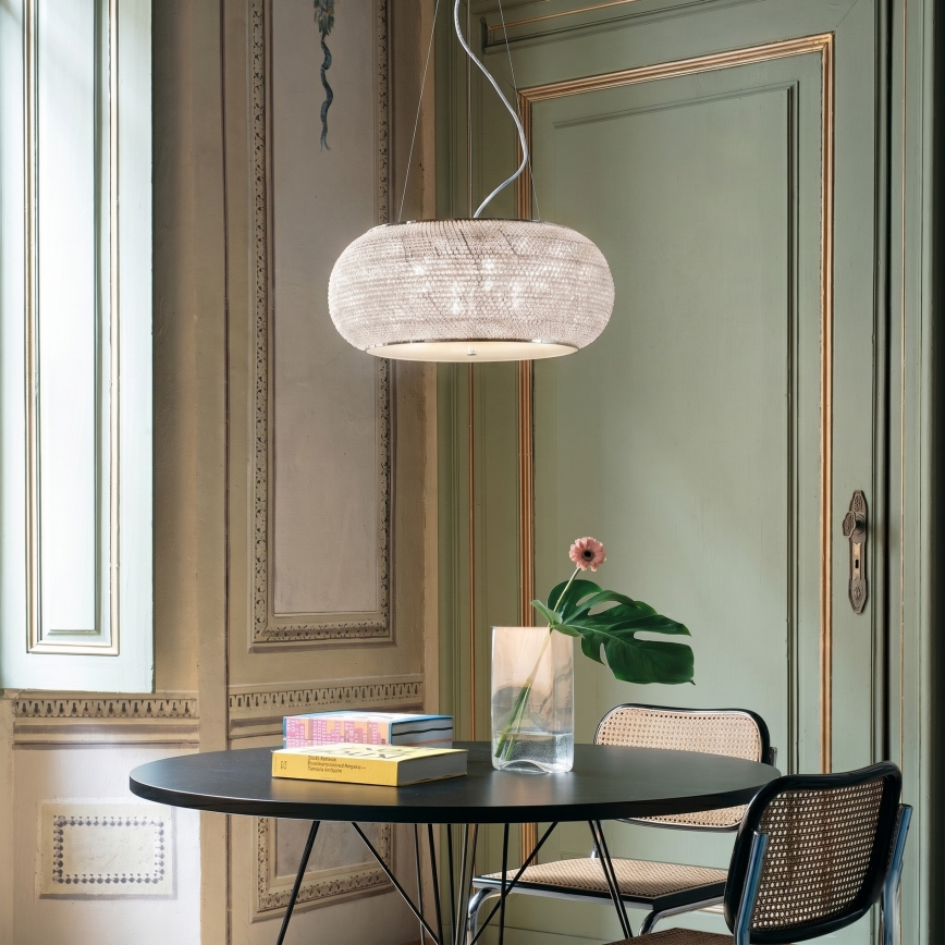 Ideal Lux - Kristallikruunu johdossa PASHA 6xE14/40W/230V halkaisija 40 cm kulta