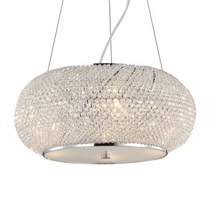 Ideal Lux - Kristallikruunu PASHA 10xE14/40W/230V halkaisija 55 cm kiiltävä kromi