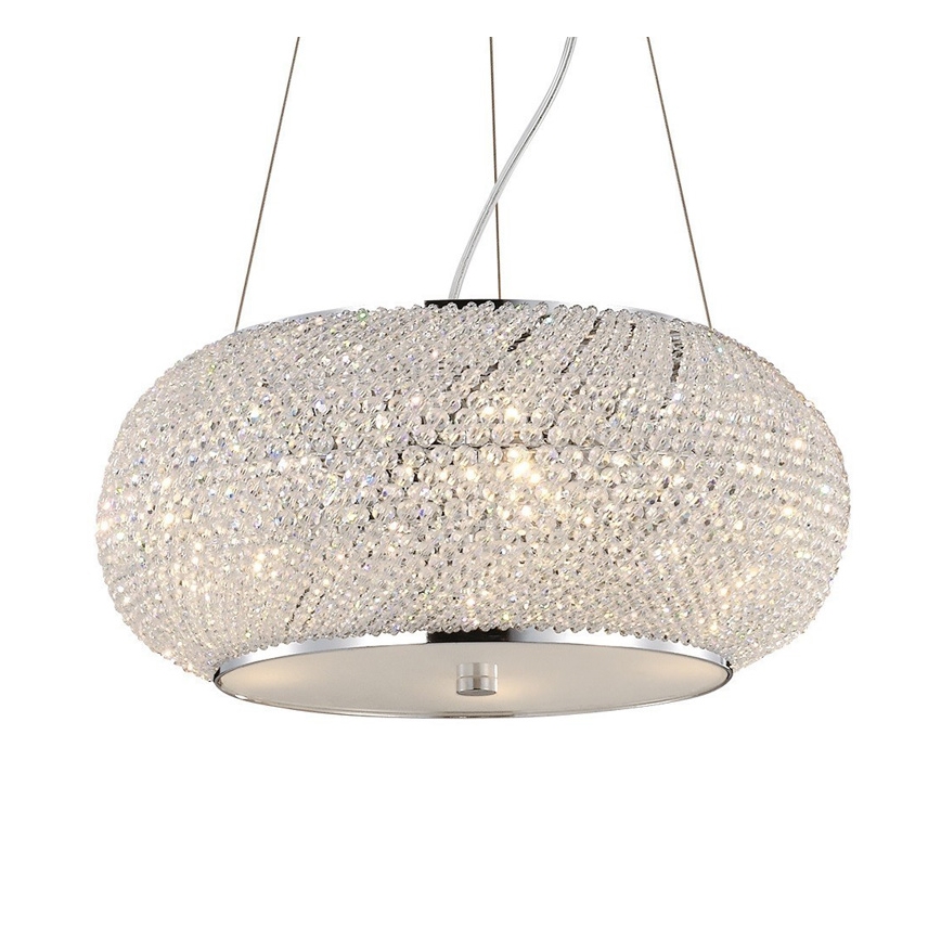 Ideal Lux - Kristallikruunu PASHA 10xE14/40W/230V halkaisija 55 cm kiiltävä kromi