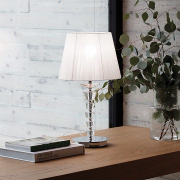 Ideal Lux - Kristallinen pöytävalaisin PEGASO 1xE27/60W/230V, kiiltävä kromi