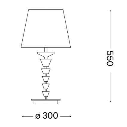 Ideal Lux - Kristallinen pöytävalaisin PEGASO 1xE27/60W/230V, kiiltävä kromi