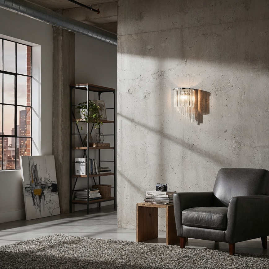 Ideal Lux - Kristalliseinävalaisin CARLTON 3xE14/40W/230V kiiltävä kromi