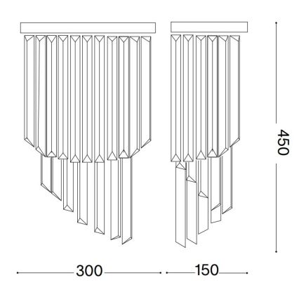 Ideal Lux - Kristalliseinävalaisin CARLTON 3xE14/40W/230V kiiltävä kromi