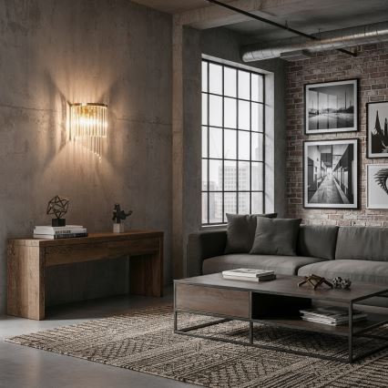 Ideal Lux - Kristalliseinävalaisin CARLTON 3xE14/40W/230V kulta