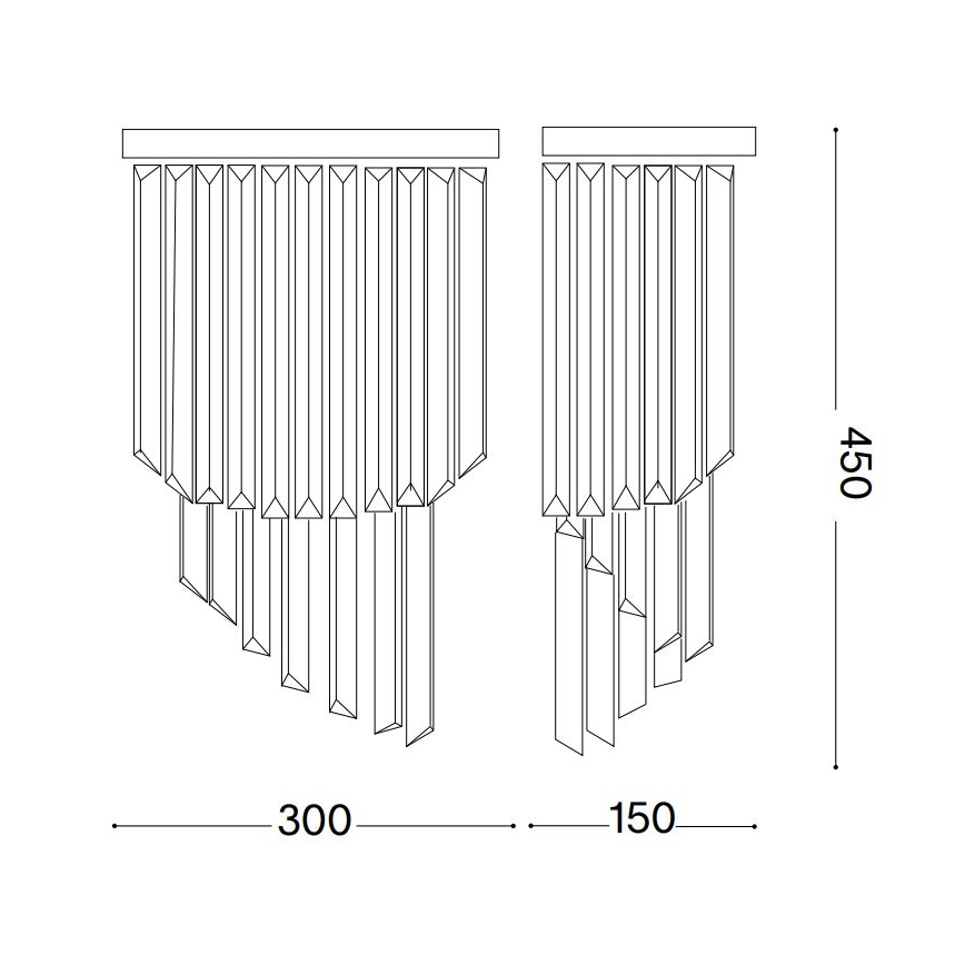 Ideal Lux - Kristalliseinävalaisin CARLTON 3xE14/40W/230V kulta
