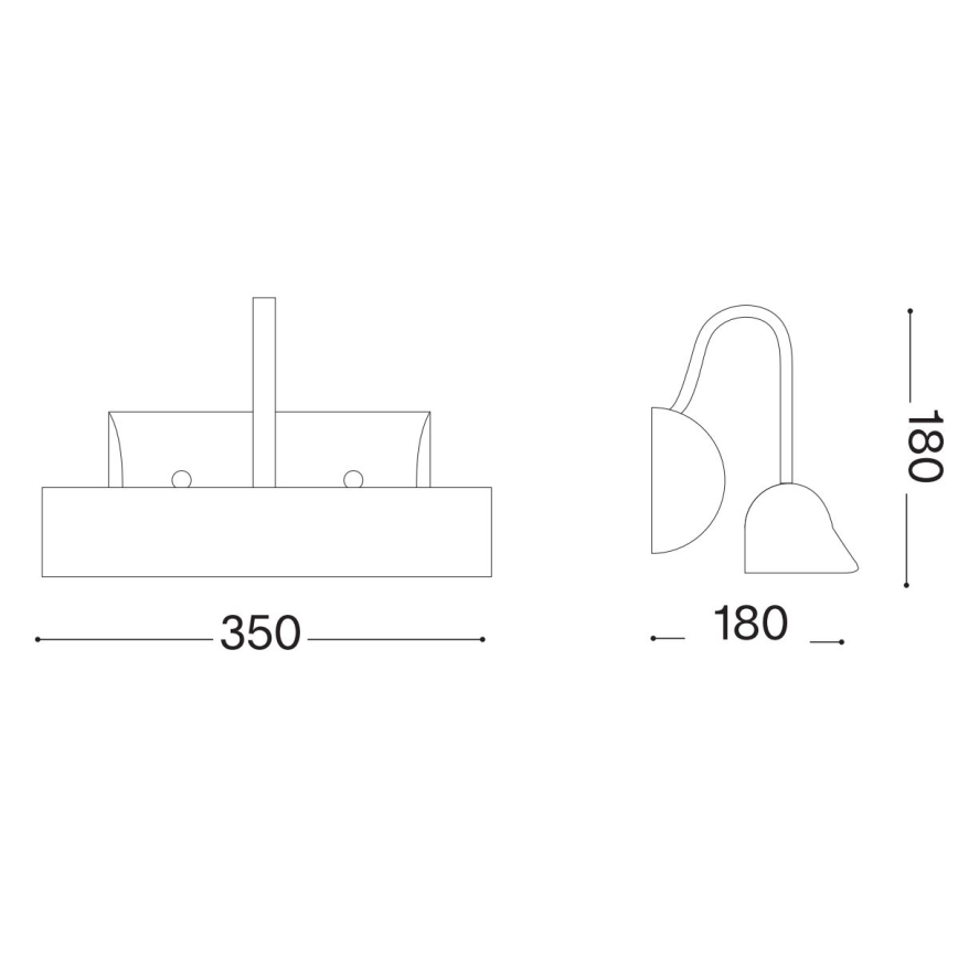 Ideal Lux - Kuvavalo RETRO 2xE14/28W/230V messinki