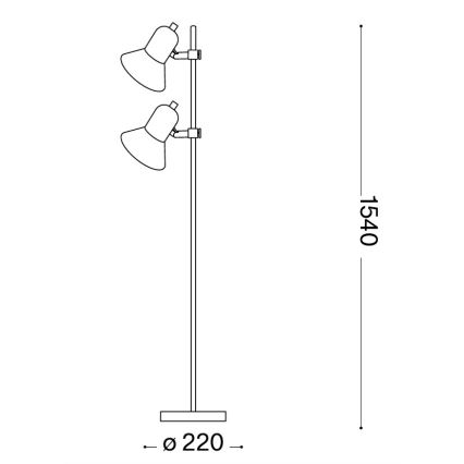 Ideal Lux - Lattiavalaisin 2xE27/60W/230V, musta