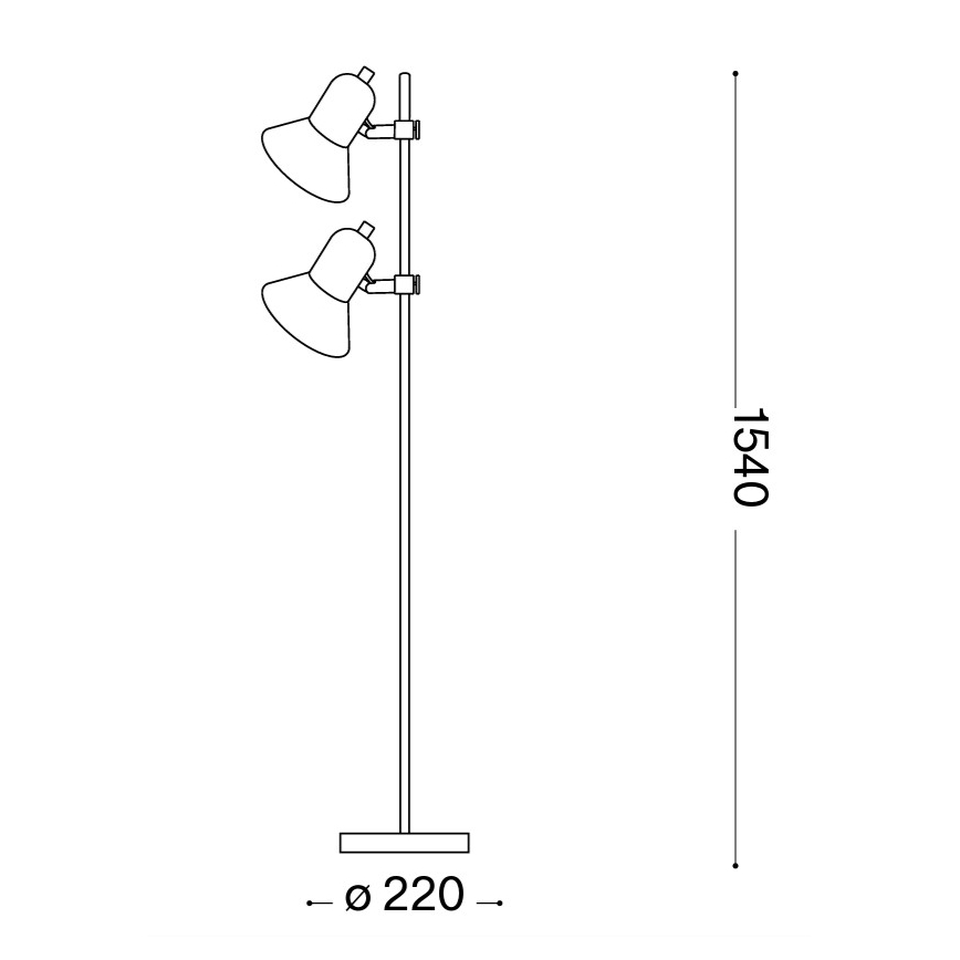 Ideal Lux - Lattiavalaisin 2xE27/60W/230V, musta