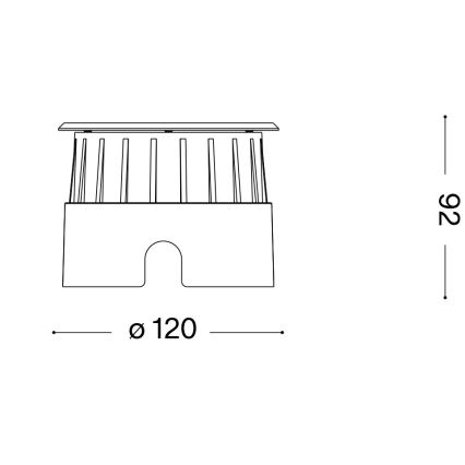 Ideal Lux - LED-ajotievalo FLOOR LED/6W/230V halkaisija 12 cm CRI 90 IP67 kiiltävä kromi