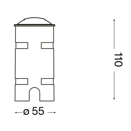 Ideal Lux - LED-ajotievalo ROCKET LED/2W/24V CRI 90 IP68 mattakromi