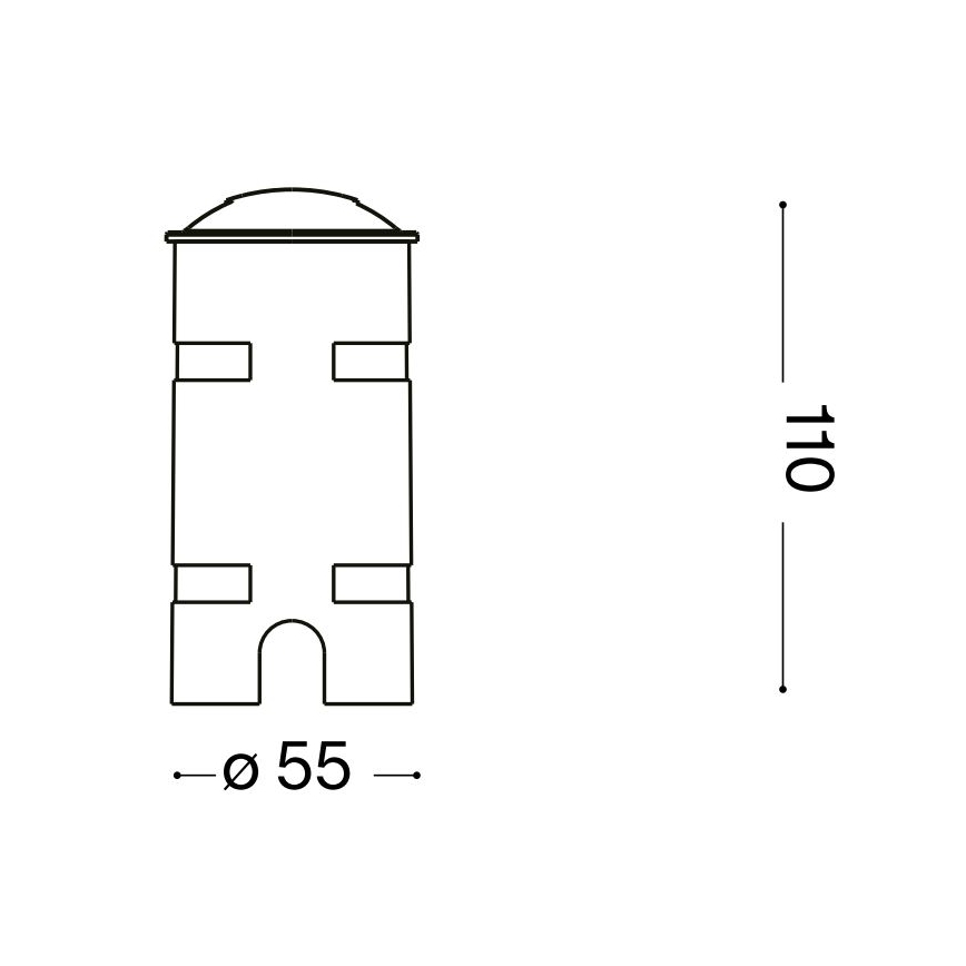 Ideal Lux - LED-ajotievalo ROCKET LED/2W/24V CRI 90 IP68 mattakromi
