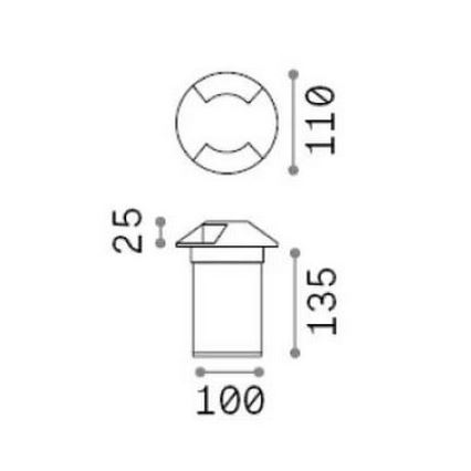 Ideal Lux - LED-ajotievalo ROCKET LED/3W/230V CRI 90 IP65 mattakromi