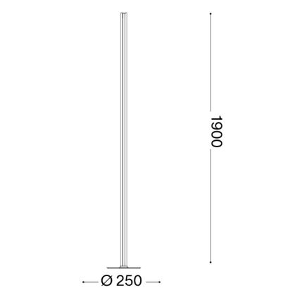 Ideal Lux - LED-himennettävä lattiavalaisin DORICA LED/50W/230V CRI 90 messinki