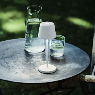 Ideal Lux - LED himmennettävä kosketusohjattu ulkokäyttöön tarkoitettu pöytävalaisin CUTE LED/2,5W/3,7V 3000 mAh USB 2200-2700K IP65 valkoinen