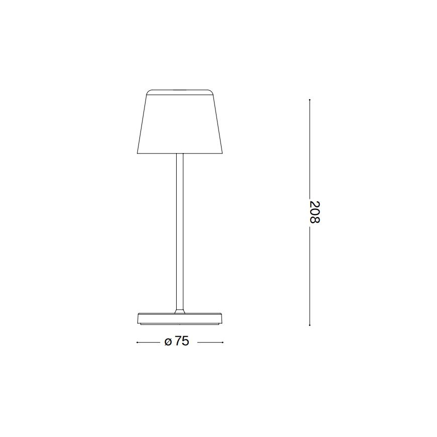 Ideal Lux - LED himmennettävä kosketusohjattu ulkokäyttöön tarkoitettu pöytävalaisin CUTE LED/2,5W/3,7V 3000 mAh USB 2200-2700K IP65 valkoinen
