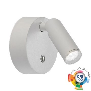 Ideal Lux - LED-himmennettävä ladattava kosketusohjattu seinäspotti BEAN LED/3W/5V 2200 mAh CRI 95 valkoinen